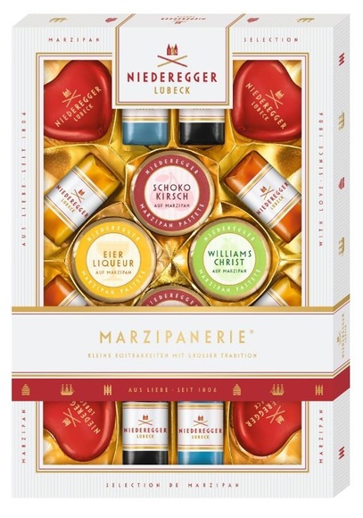 Niederegger Lübeck Marzipanerie Pralinen mit Zartbitter Schokolade assortiert (206g)