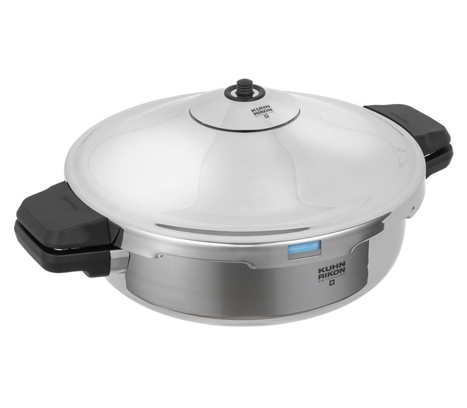 Kuhn Rikon DUROMATIC® Hotel Schnellbratpfanne klein, Seitengriffmodell 28 cm - 5.0 l - BOX - silber Dampfkochtöpfe