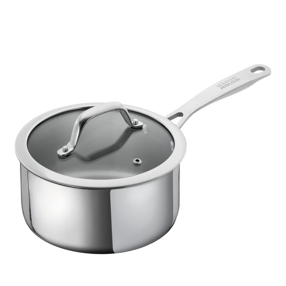 Kuhn Rikon Allround Stielkasserolle 20 cm - 3.1 l - BOX - silber Kochtopf Linien
