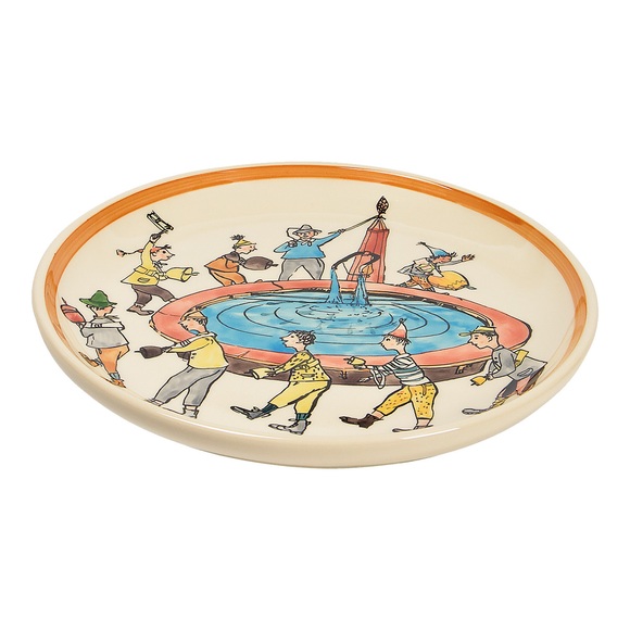 Kuhn Rikon Teller Carigiet Tanz am Brunnen 21 cm - BOX Rheinfelder Keramik