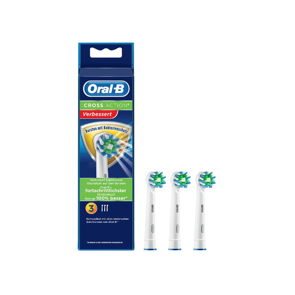 Braun Oral-B CrossAction Bakterienschutz Bürstenkopf 3er