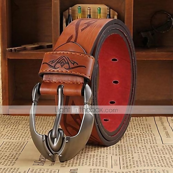 Herren Gürtel Leder Designer-Gürtel Stammes Schwarz Braun Lightinthebox