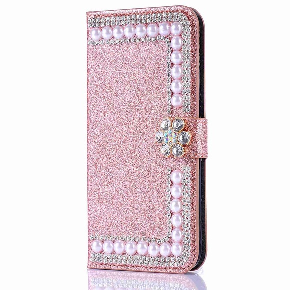 Handy Hülle Handyhüllen Für Apple Ganzkörper-Gehäuse iPhone 14 Pro Max Plus 13 12 11 Mini X XR XS 8 7 Geldbeutel Kreditkartenfächer Strass Einfarbig Hart PU-Leder Lightinthebox