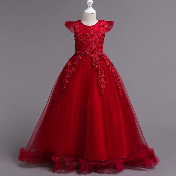 Kinder Mädchen bestickte Blumen Kleid Party Hochzeit Urlaub Pailletten Mesh grün blau lila Baumwolle Maxi Kurzarm elegant Prinzessin süß Kleider Sommer Regular Fit 4-13 Jahre Lightinthebox