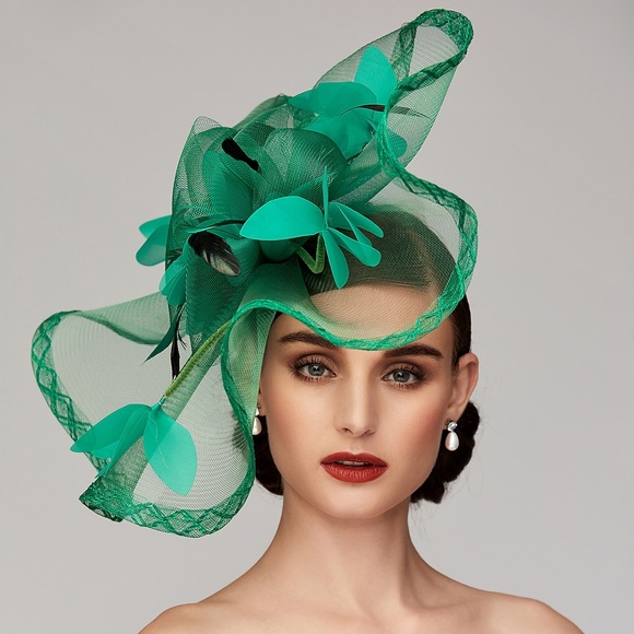 Kentucky Derby Hut Fascinatoren Hüte Feder Netz Pferderennen Damentag Blumen Mit Feder Kopfschmuck Kopfbedeckung Lightinthebox