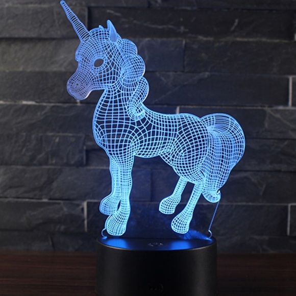 3D LED Nachtlicht Schönes einhorn romantische geschenk 3D LED tischlampe 7 farbwechsel nachtlicht raumdekor glanz urlaub freundin kinder spielzeug Lightinthebox