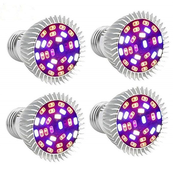 4pcs Vollspektrum-LED wachsen Glühbirne E26 E27 Gu10 E14 28 LEDs wachsen Pflanzenlicht für Hydroponik Gewächshaus organische Zimmerpflanzen ac85-265v Lightinthebox