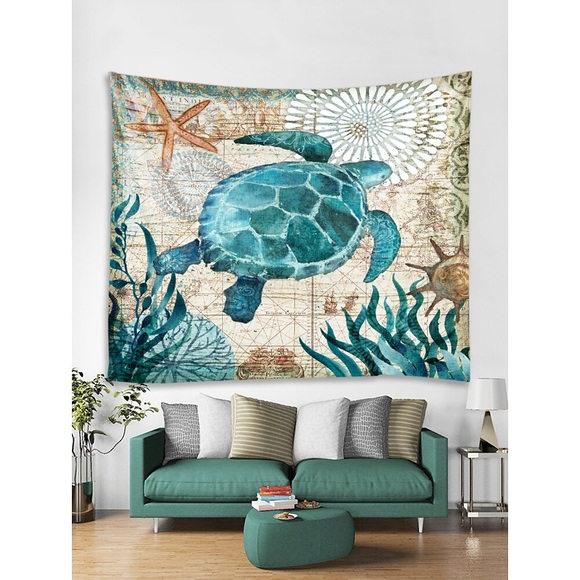 Ölgemälde Stil Wandteppich Kunst Dekor Decke Vorhang hängen zu Hause Schlafzimmer Wohnzimmer Dekoration Meeresboden Tier Schildkröte Lightinthebox