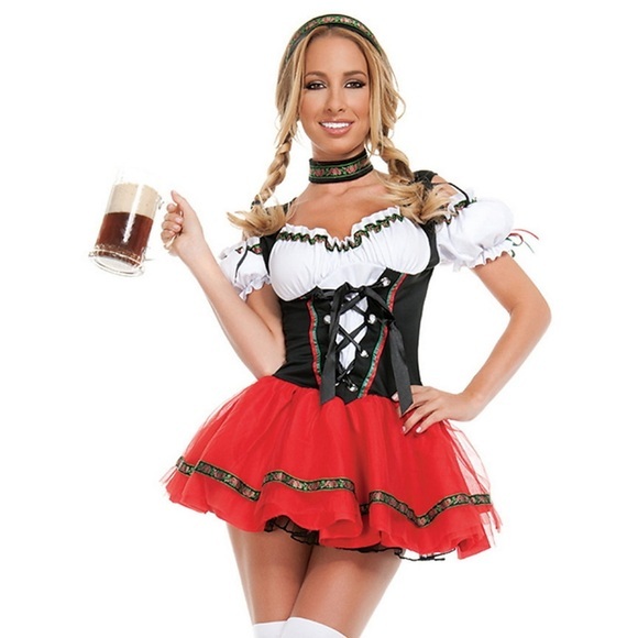 Damen Bier Festival Oktoberfest Kostüm Dirndl Fest / Feiertage Schwarz Einfach Karneval Kostüme Farbblock / Kleid Lightinthebox