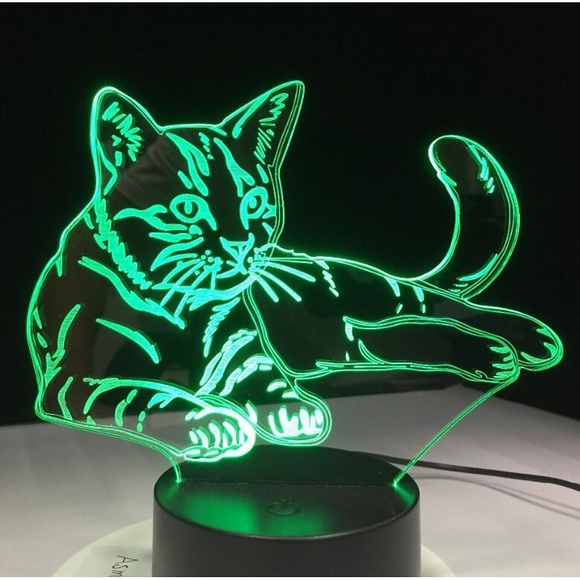 3D LED Nachtlicht Haustier Katze Illusion USB neben Tischlampe 7 Farben ändern Touch-Schalter Dekoration Nachtlampe Geburtstagsgeschenk Liebhaber Thema Spielzeug Lightinthebox