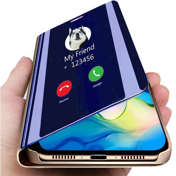 Handy Hülle Handyhüllen Für Samsung Galaxy Klappetui S22 Ultra Plus S21 FE S20 A51 A72 A52 A42 Note 10 Plus A71 5G Note 20 mit Halterung Spiegel Flipbare Hülle Einfarbig PC PU-Leder Lightinthebox