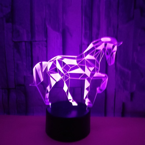 3d pferd nachtlicht 7 farbe illusion ändern led tisch schreibtischlampe acryl flach abs basis usb ladegerät dekoration spielzeug brithday xmas kind kinder geschenk Lightinthebox