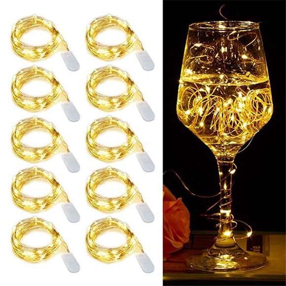 2m Flexible LED-Leuchtstreifen Lichterkette 20 LEDs SMD 0603 10 Stück Warmes Weiß Weiß Mehrfarbig Valentinstag Weihnachten Wasserfest Party Dekorativ Batterien angetrieben Lightinthebox