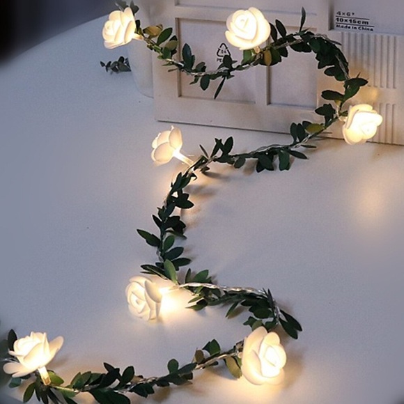 Rose Blume Rebe Schnur LED-Lichter Dekoration grünes Blatt Girlande batteriebetrieben 3m 20leds warmweiß Lichterketten 1St Lightinthebox