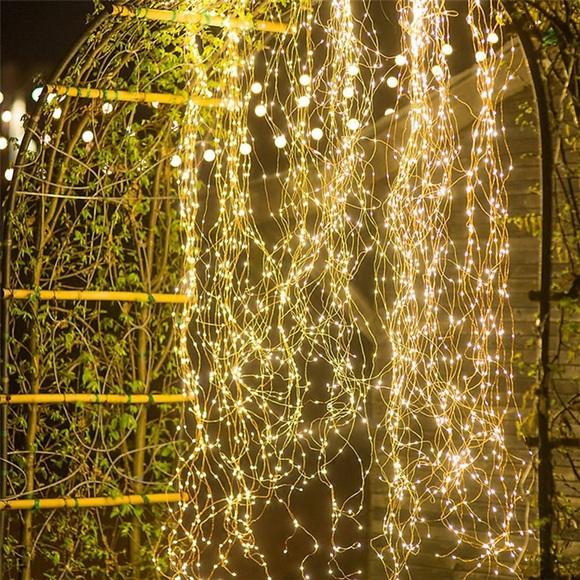 Weihnachten im Freien Wasserfall Schnur Licht 10Stück x 2m 200led Reben Zweig LED Schnur Lichterkette Outdoor Garten Zaun Baum LED Schnur Fee Zweig Licht Lightinthebox