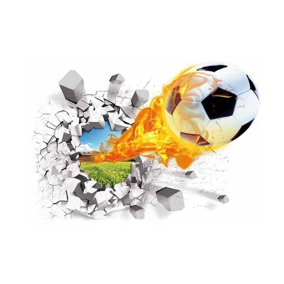 3d fußball sport jungen schlafzimmer kunst vinyl wandaufkleber personalisierte fußball ball für kinderzimmer kinderzimmer dekor 70x50 cm wandaufkleber für schlafzimmer wohnzimmer Lightinthebox