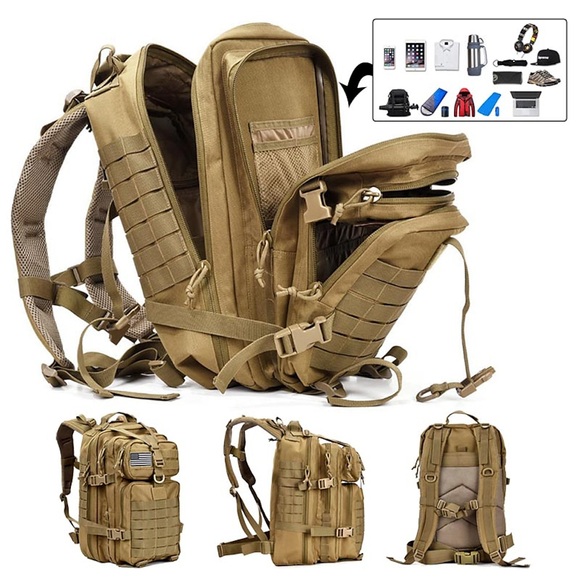 45 L Wanderrucksack Militärischer taktischer Rucksack Atmungsaktiv Multifunktions Leicht Langlebig Verschleißfestigkeit Außen Jagd Angeln Klettern Reise Nylon ACU Farbe CP Farbe Schwarz / JA Lightinthebox