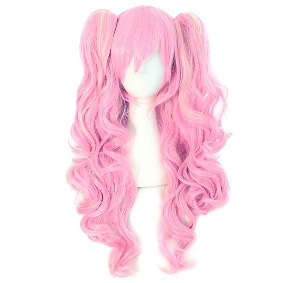 Pferdeschwanz Perücke Rosa Perücke Cosplay Perücke Synthetische Perücke Locken Große Wellen Asymmetrischer Haarschnitt Perücke Lang Rosa Synthetische Haare 30 Zoll Damen Rosa Lightinthebox