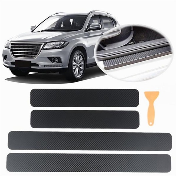 4 Stück Universal-Autotürschwelle Anti-Kick-Aufkleber Abrieb gegen Kratzer Kohlefaser Auto-Türaufkleber Autozubehör kleiner Schaber Lightinthebox