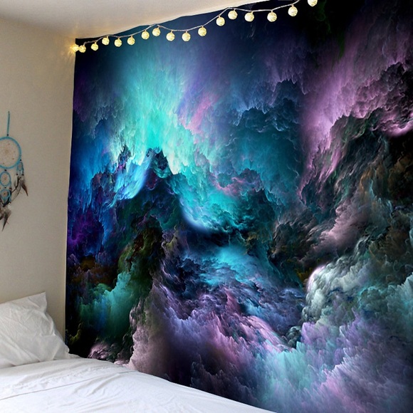 Wandteppich Kunst Dekor Decke Vorhang Picknick Tischdecke hängen zu Hause Schlafzimmer Wohnzimmer Wohnheim Dekoration abstrakte Galaxie Sternenhimmel Universum Lightinthebox
