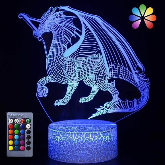 Drachen Dinosaurier 3D LED Nachtlicht Lampe 16 Farben wechselnd dimmbar mit Touch und Fernbedienung Drachenspielzeug Licht Weihnachtsgeburtstagsgeschenke für Jungen Kinder Lightinthebox
