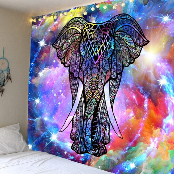 Mandala böhmischen Wandteppich Kunst Dekor Decke Vorhang hängen zu Hause Schlafzimmer Wohnzimmer Wohnheim Dekoration Boho Hippie indischen Elefanten Lightinthebox