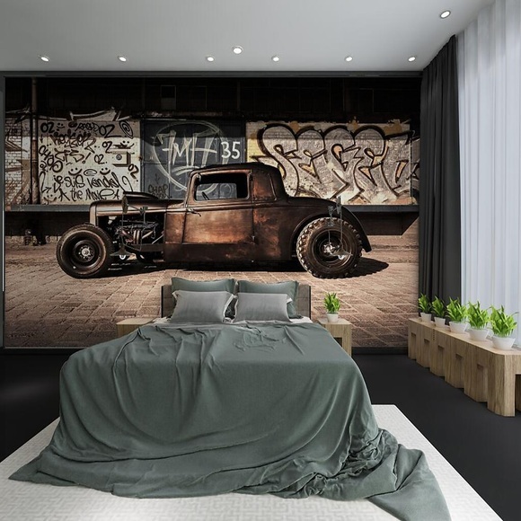 wandbild tapete wandaufkleber druck schälen und kleben abnehmbare auto graffiti leinwand wohnkultur Lightinthebox