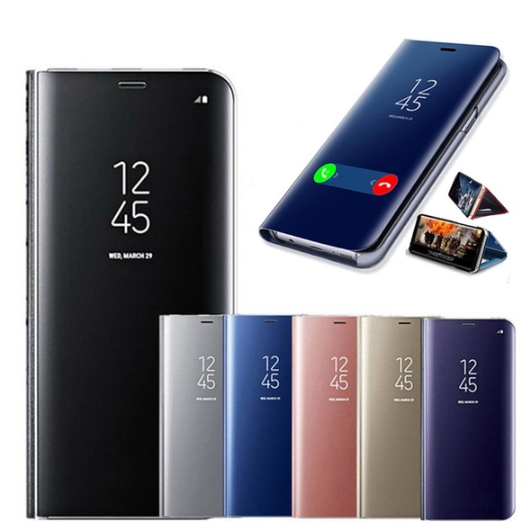 Telefon Hülle Handyhüllen Für Samsung Galaxy Klappetui S22 S21 S20 Plus Ultra A72 A52 A42 Note 10 Note 10 Plus A71 mit Halterung Spiegel Auto Schlaf / Aufwachen Einfarbig PC PU-Leder Lightinthebox