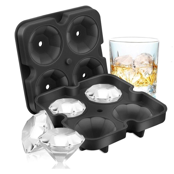 4 Gitter Diamant Eiswürfelschale wiederverwendbare Eiswürfel Hersteller Silikon Eisformen bilden Schokoladenform Whisky Party Bar Werkzeuge Lightinthebox
