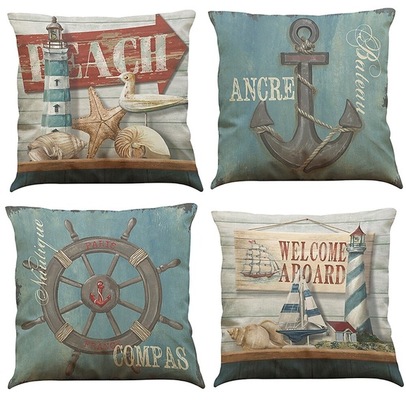 4 stücke kissenbezug kreative anker kissenbezug auto kissen kissen sofa kissen kissen büro nap faux leinen kissen im freien kissen für sofa couch bett stuhl Lightinthebox