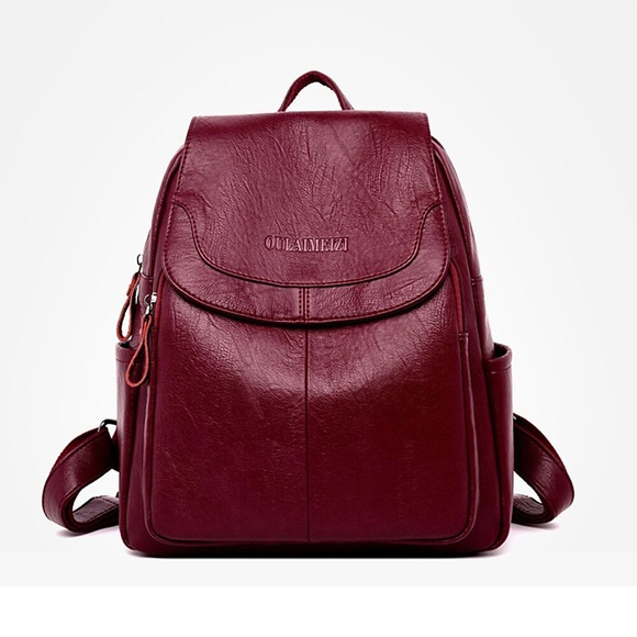 Damen Rucksack Schultasche Rucksack PU-Leder Volltonfarbe Hohe Kapazität Wasserdicht Reißverschluss Sport Natur Täglich Blau Schwarz Rote Lightinthebox