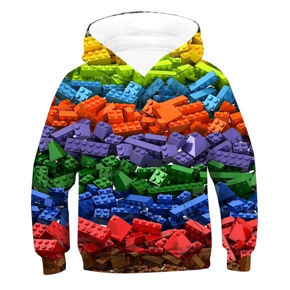 Kinder Jungen Kapuzenshirt Langarm Regenbogen 3D-Druck Geometrisch Schulanfang Rennrad Outdoor Aktiv Grundlegend 3-12 Jahre / Herbst / Winter / Frühling Lightinthebox