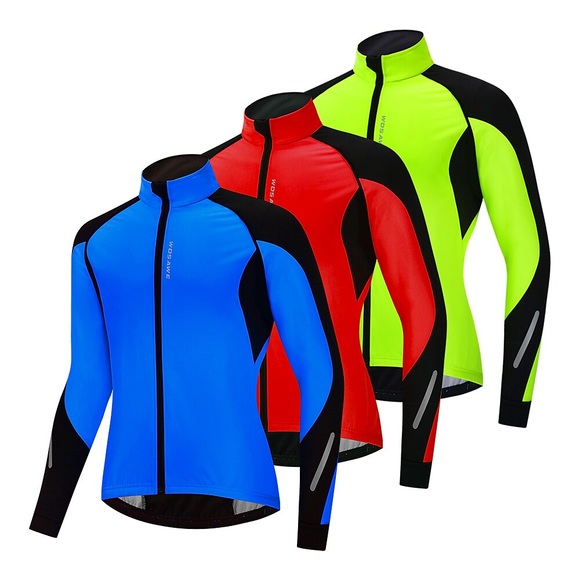 WOSAWE Herren Radtrikot fahrradbekleidung Fahrradtrikot Fahrradjacke Radjacke Winter warm halten Warnschutz Windundurchlässig Fleece-Futter Fahhrad Jacke Trainingsanzug MTB Mountain Rennrad Radfahren Lightinthebox