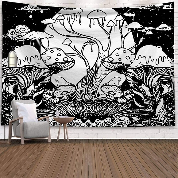 psychedelische Skizze Wandteppich Kunst Dekor Decke Vorhang hängen zu Hause Schlafzimmer Wohnzimmer Dekoration Pilzbaum Lightinthebox