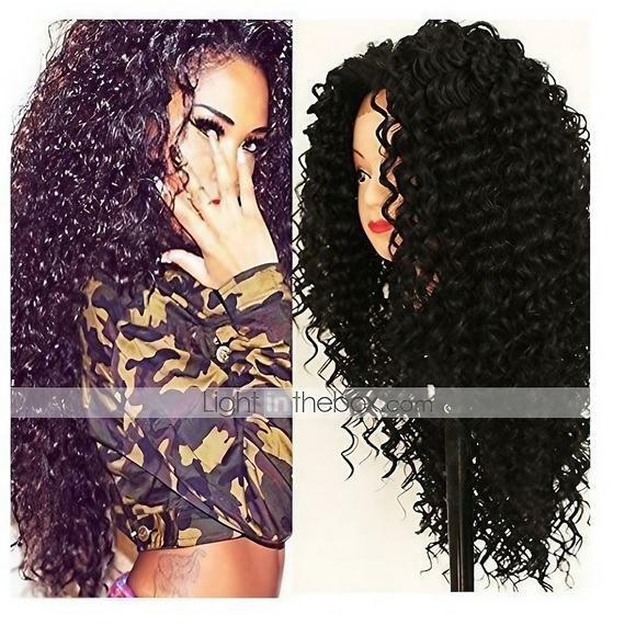 schwarze perücken für frauen synthetische perücke afro lockig mit babyhaar perücke sehr langes natürliches schwarzes synthetisches haar 62-66 zoll frauen afroamerikanerperücke schwarz Lightinthebox