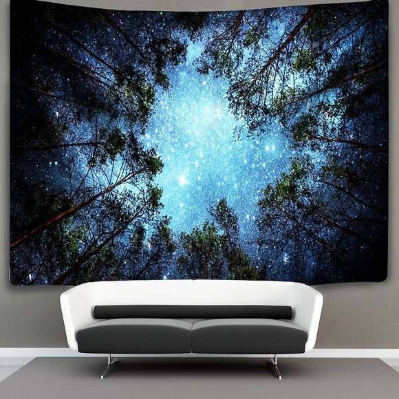 Wandteppich Kunst Dekor Decke Vorhang Picknick Tischdecke hängen zu Hause Schlafzimmer Wohnzimmer Wohnheim Dekoration Polyester Baum Himmel Stern Lightinthebox