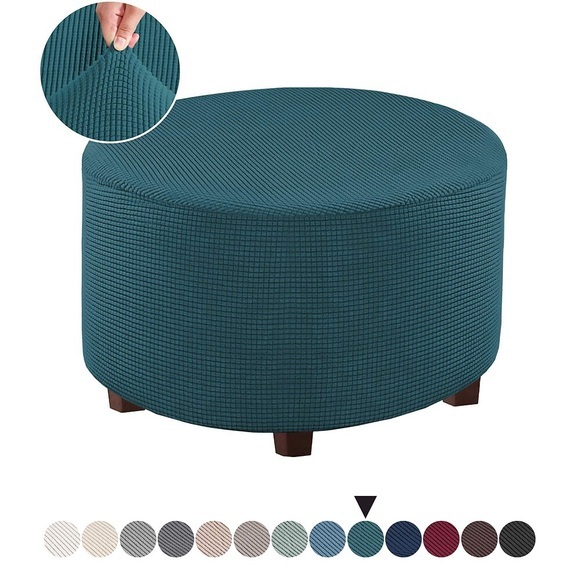 Ottomane Schonbezüge Runde Fußstütze Sofa Schonbezüge Fußhocker Schutzhüllen Stretch Stoff Aufbewahrung Ottomane Bezüge, High Spandex Schonbezug maschinenwaschbar Lightinthebox