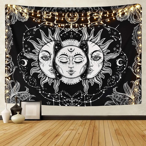 Japanische Malerei Stil Kanagawa Welle Wandteppich Kunstdekor Decke Vorhang hängend Zuhause Schlafzimmer Wohnzimmer Dekoration Ukiyo-e Meer Tarot schwarz weiß Lightinthebox