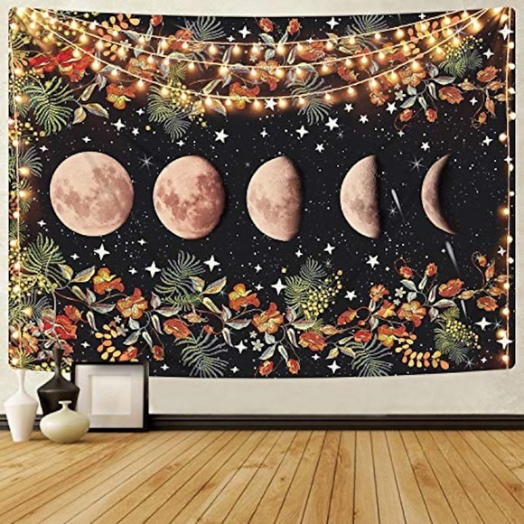 Wandteppich Kunst Dekor Decke Vorhang Picknick Tischdecke hängen zu Hause Schlafzimmer Wohnzimmer Wohnheim Dekoration Mond Himmel Galaxie Lightinthebox