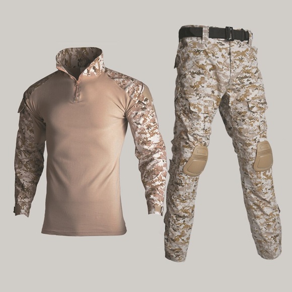 Herren Kampfhemd Jagdhemd mit Hose mit Knieschützern Außen Windundurchlässig Rasche Trocknung Atmungsaktiv Schweißableitend Herbst Winter Frühling camuflaje Sportkleidung Polyester Campen und Wandern Lightinthebox