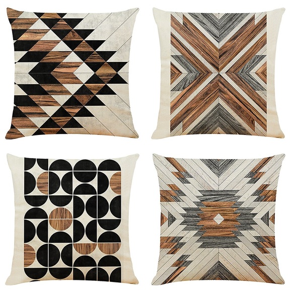 4 Stück geometrischer Kissenbezug Vintage weicher dekorativer Kissenbezug Kissenbezug Schlafzimmer hochwertiges maschinenwaschbares Kissen für Wohnzimmer Sofa Couch Bett Stuhl Lightinthebox