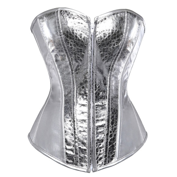 Korsett Damen Korsetts Weihnachten Halloween Hochzeitsfeier Geburtstag Übergröße Alles Silber Halbes Silber Baumwolle Brustkorsett Reißverschluß Schnüren Klassisch Retro Stelle Feste Farbe Herbst Lightinthebox