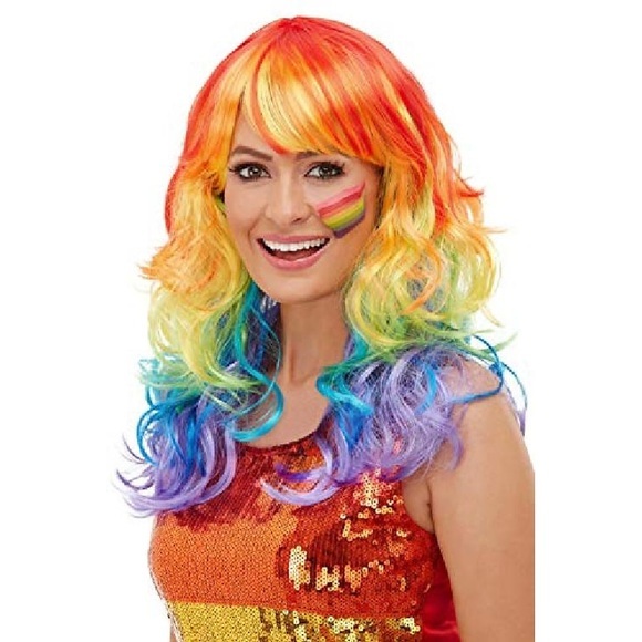 Cosplay Perücke 123 gewellt Mittelteil Perücke lang mehrfarbig Kunsthaar 123 Zoll Damen modisches Design gemischte Farbe Lightinthebox