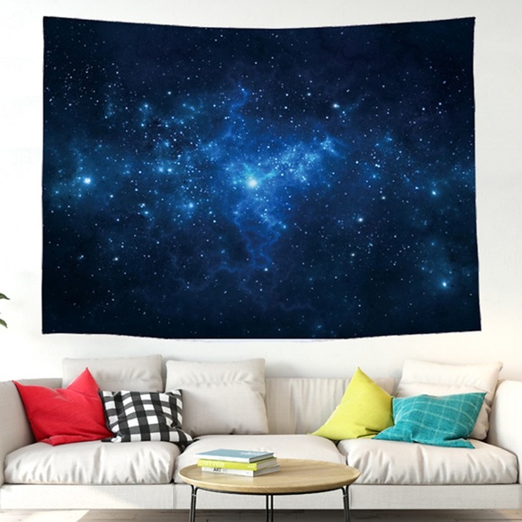 Wandteppich Kunst Dekor Decke Vorhang Picknick Tischdecke hängen zu Hause Schlafzimmer Wohnzimmer Wohnheim Dekoration Polyester blau Sternenhimmel Lightinthebox