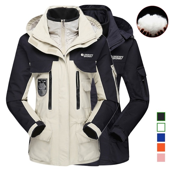 damen wandern daunenjacke gorpcore wandern 3-in-1 jacken skijacke winter outdoor thermo warm wasserdicht winddicht leicht winterjacke oberbekleidung mantel top camping jagd angeln rosa creme orange Lightinthebox