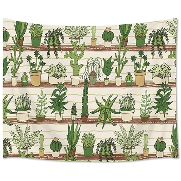 Wandteppich Kunst Dekor Decke Vorhang Picknick Tischdecke hängen zu Hause Schlafzimmer Wohnzimmer Wohnheim Dekoration Polyester Kaktus Muster Lightinthebox