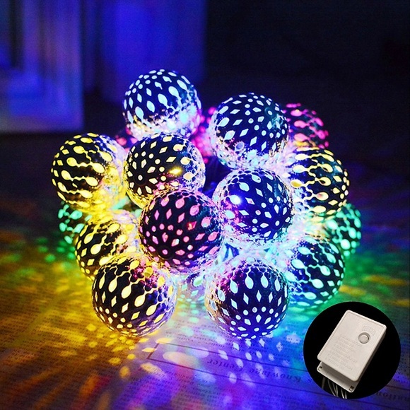 ramadan eid lichter marokkanische ball lichterketten im freien 10m 100led 8 modus kugel laterne diy mehrfarbige wasserdichte streifen lampe kugel fee lichterketten beleuchtung für outdoor garten Lightinthebox