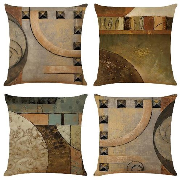 Kissenbezug 4pcs weiche dekorative quadratische Kissenbezug Kissenbezug Kissenbezug für Sofa Schlafzimmer eine Seite überlegene Qualität maschinenwaschbar Kunstleinenkissen für Sofa Couch Bett Stuhl Lightinthebox