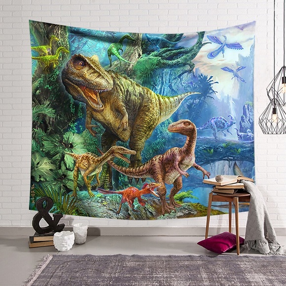 Wandteppich Kunst Dekor Decke Vorhang hängen zu Hause Schlafzimmer Wohnzimmer Dekoration Polyester Dinosaurier Welt Lightinthebox