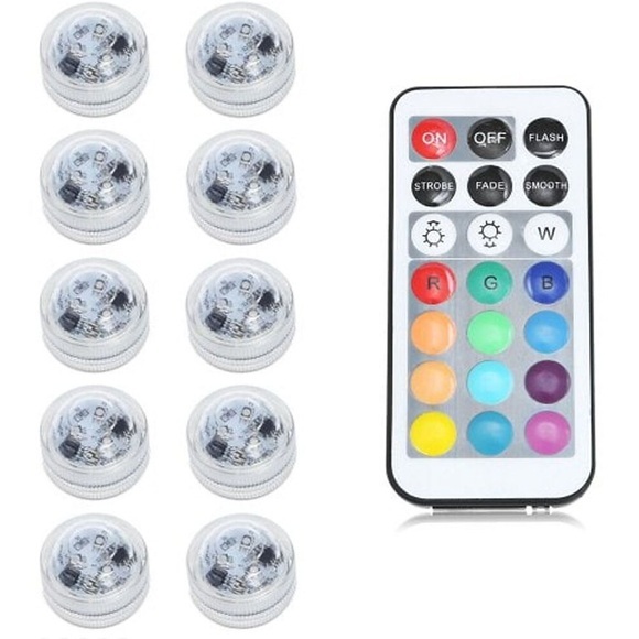 10 stücke 1 w Unterwasserbeleuchtung wasserdicht ferngesteuertes rgb 2 v schwimmbad geeignet für vasen aquarien 2 led-perlen Lightinthebox